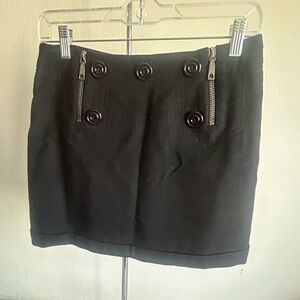 Barbara Bui Black Button Wool Mini Skirt UK36 US 4